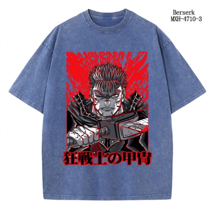 Berserk Anime peripheral pure cotton washed and worn T-shirt from S to 4XL