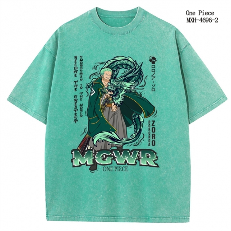 One Piece Anime peripheral pure cotton washed and worn T-shirt from S to 4XL