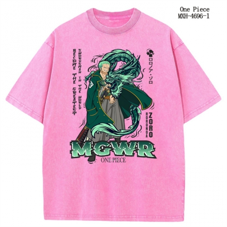 One Piece Anime peripheral pure cotton washed and worn T-shirt from S to 4XL