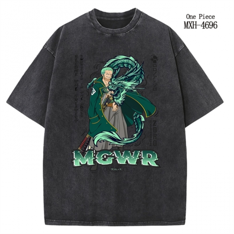 One Piece Anime peripheral pure cotton washed and worn T-shirt from S to 4XL
