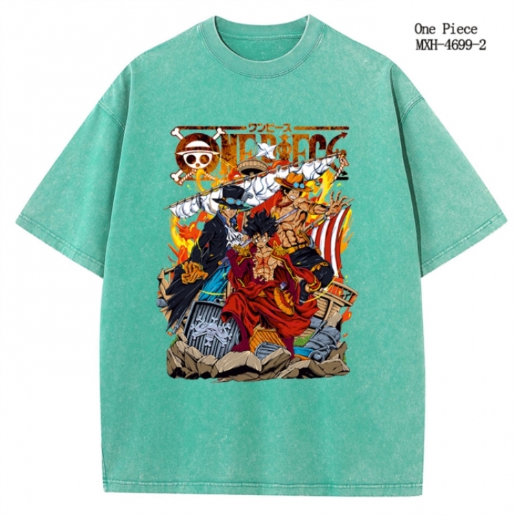 One Piece Anime peripheral pure cotton washed and worn T-shirt from S to 4XL