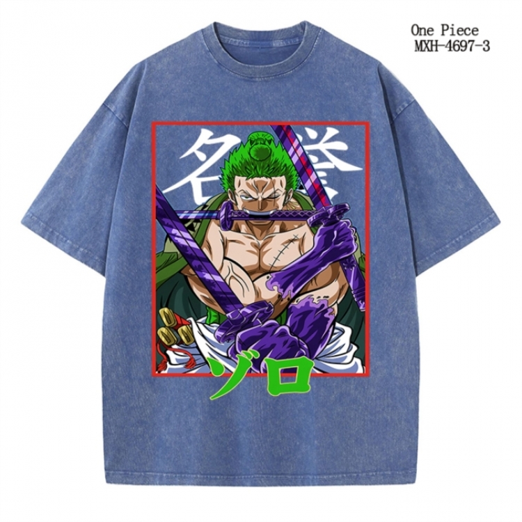 One Piece Anime peripheral pure cotton washed and worn T-shirt from S to 4XL