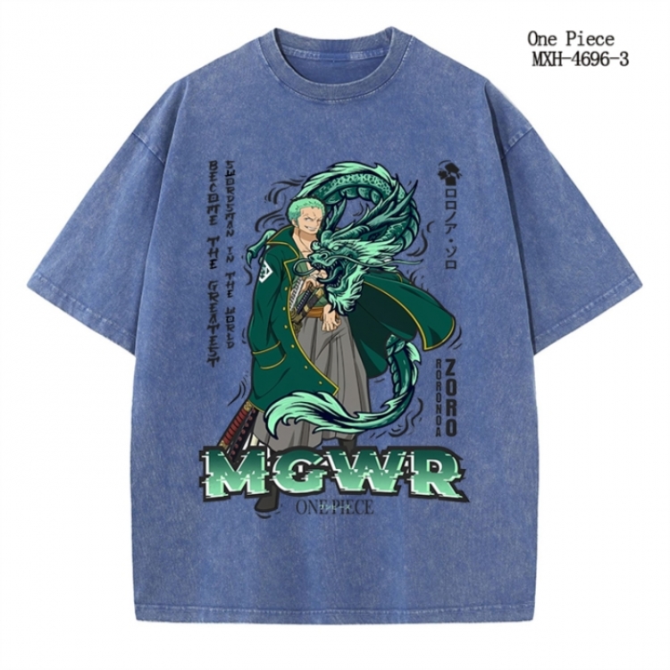 One Piece Anime peripheral pure cotton washed and worn T-shirt from S to 4XL