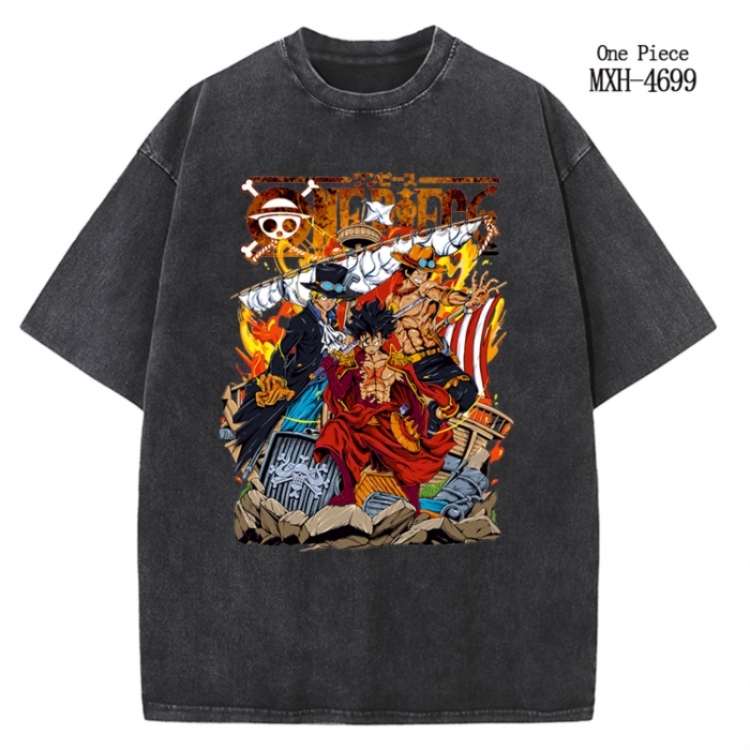 One Piece Anime peripheral pure cotton washed and worn T-shirt from S to 4XL