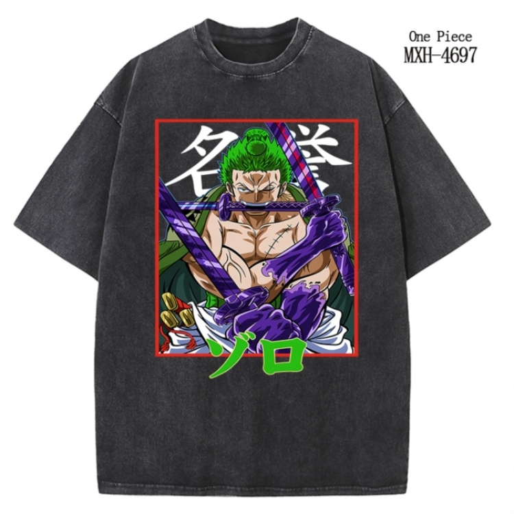 One Piece Anime peripheral pure cotton washed and worn T-shirt from S to 4XL