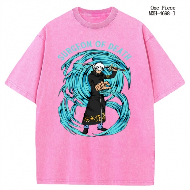 One Piece Anime peripheral pure cotton washed and worn T-shirt from S to 4XL