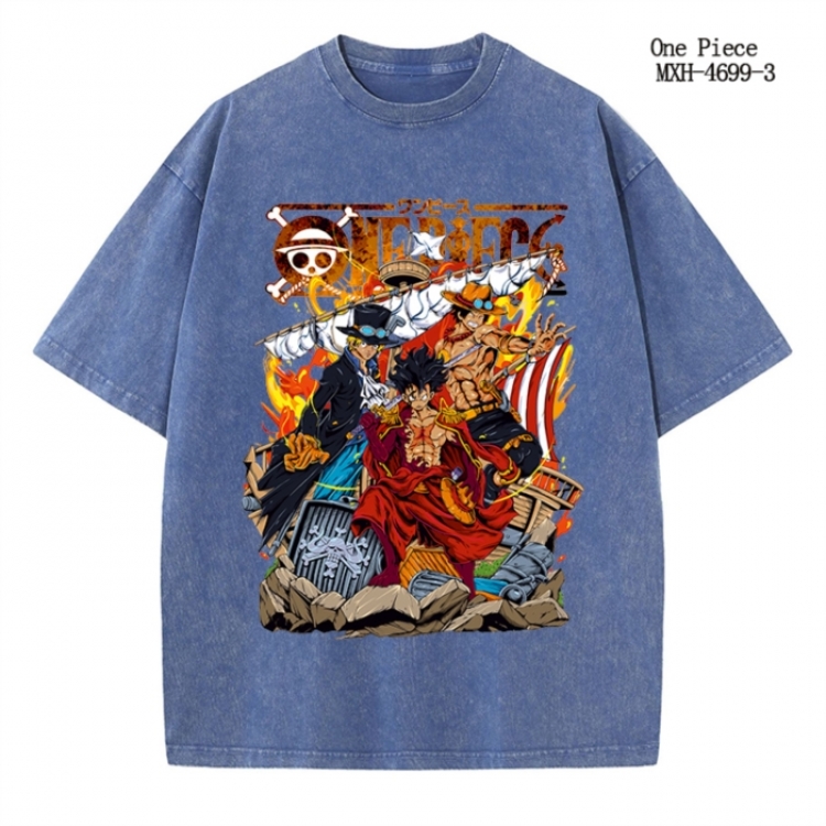 One Piece Anime peripheral pure cotton washed and worn T-shirt from S to 4XL