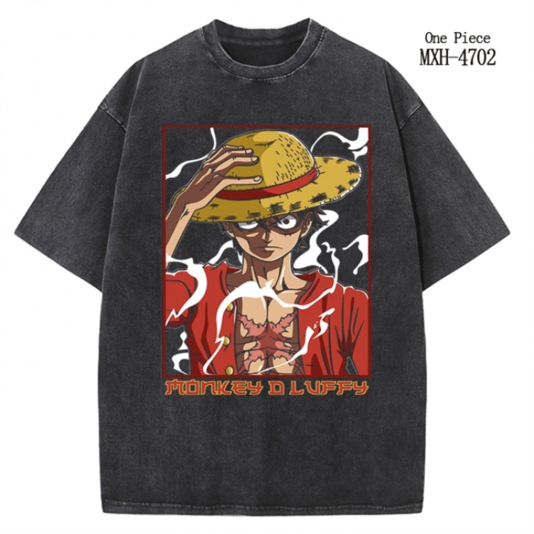 One Piece Anime peripheral pure cotton washed and worn T-shirt from S to 4XL