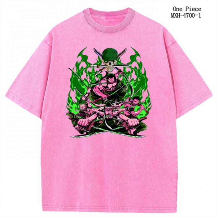 One Piece Anime peripheral pure cotton washed and worn T-shirt from S to 4XL
