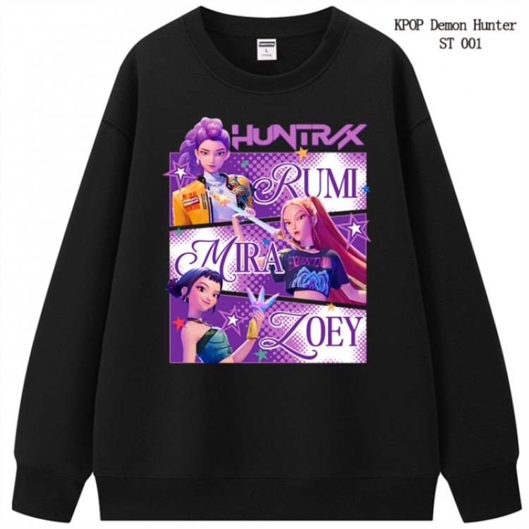 K-Pop Demon Hunters anime merchandise thick cotton round neck hoodie from S to 3XL