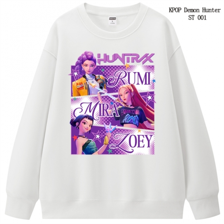 K-Pop Demon Hunters anime merchandise thick cotton round neck hoodie from S to 3XL