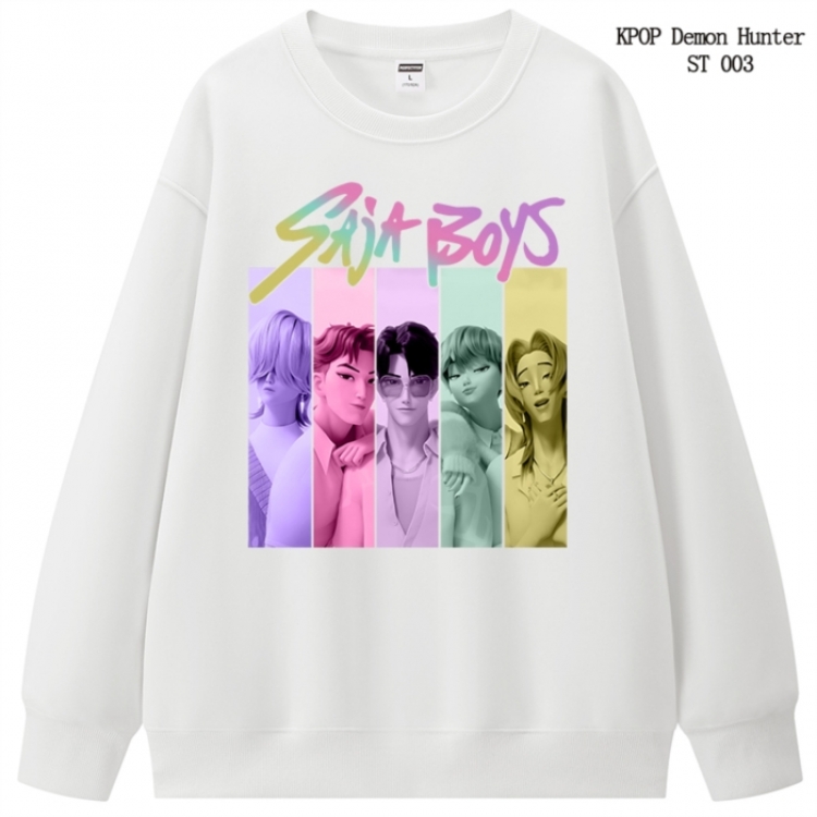 K-Pop Demon Hunters anime merchandise thick cotton round neck hoodie from S to 3XL