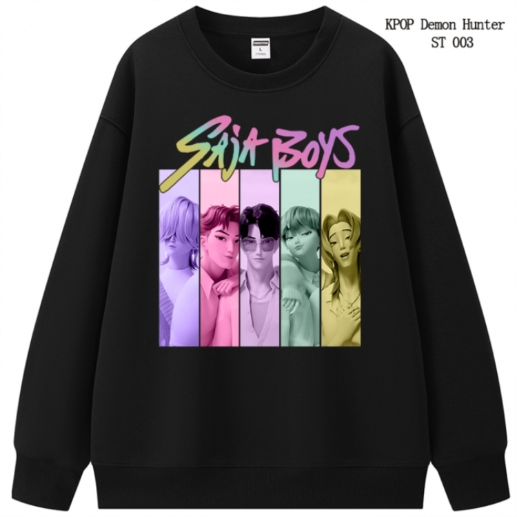 K-Pop Demon Hunters anime merchandise thick cotton round neck hoodie from S to 3XL