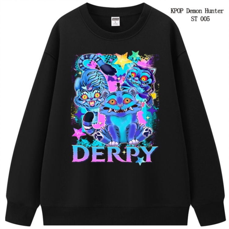 K-Pop Demon Hunters anime merchandise thick cotton round neck hoodie from S to 3XL
