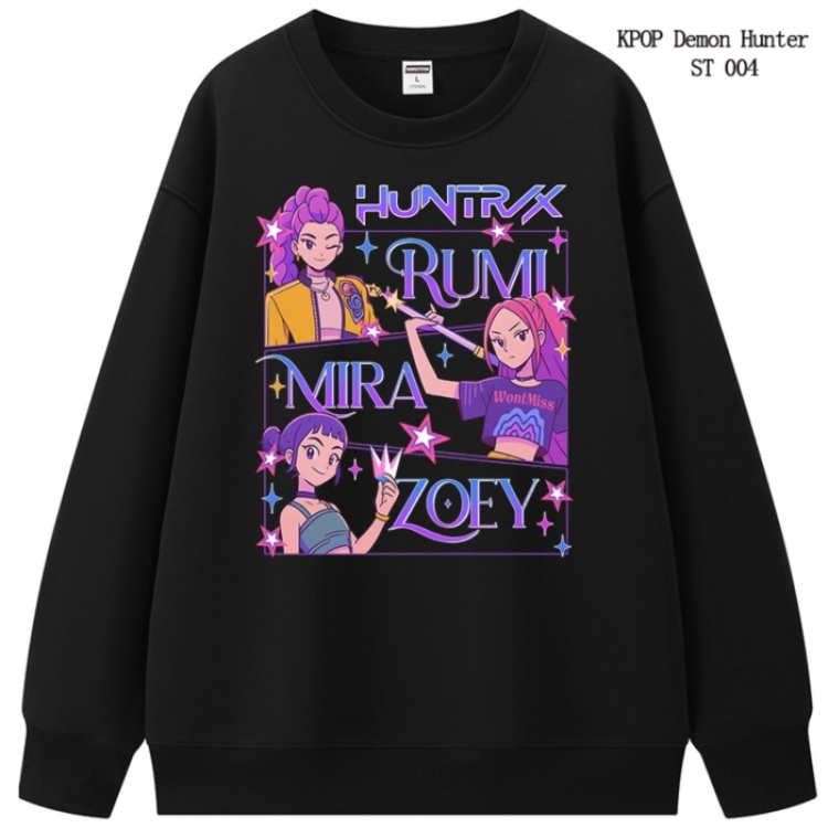 K-Pop Demon Hunters anime merchandise thick cotton round neck hoodie from S to 3XL