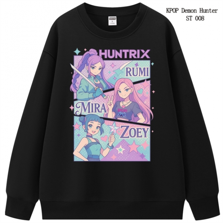 K-Pop Demon Hunters anime merchandise thick cotton round neck hoodie from S to 3XL