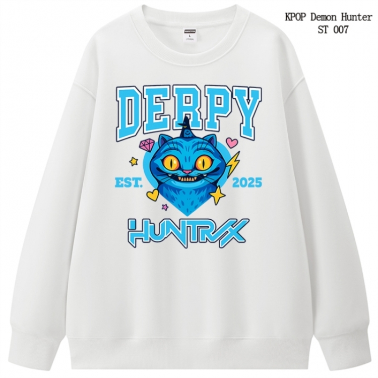 K-Pop Demon Hunters anime merchandise thick cotton round neck hoodie from S to 3XL
