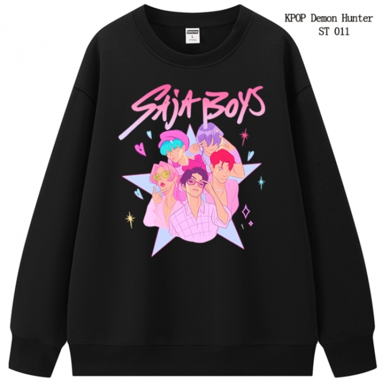 K-Pop Demon Hunters anime merchandise thick cotton round neck hoodie from S to 3XL