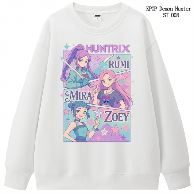 K-Pop Demon Hunters anime merchandise thick cotton round neck hoodie from S to 3XL