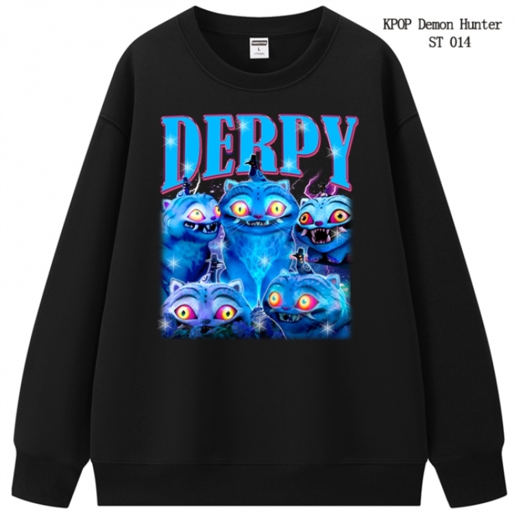 K-Pop Demon Hunters anime merchandise thick cotton round neck hoodie from S to 3XL