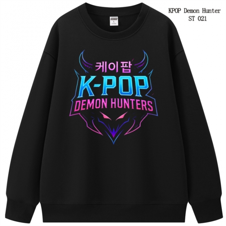 K-Pop Demon Hunters anime merchandise thick cotton round neck hoodie from S to 3XL