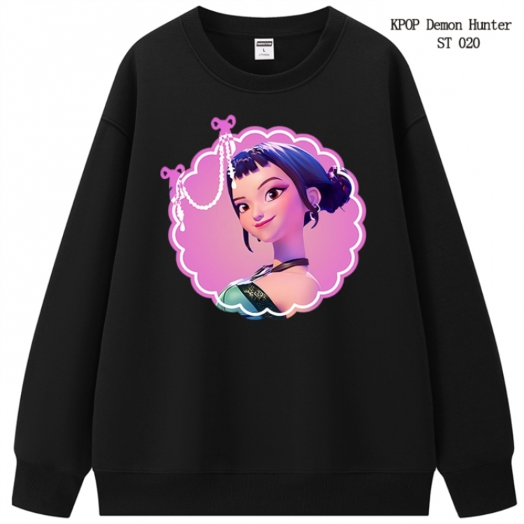 K-Pop Demon Hunters anime merchandise thick cotton round neck hoodie from S to 3XL