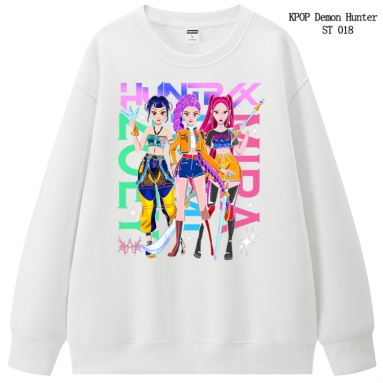 K-Pop Demon Hunters anime merchandise thick cotton round neck hoodie from S to 3XL