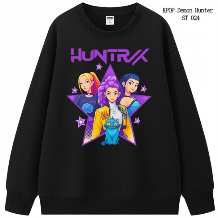 K-Pop Demon Hunters anime merchandise thick cotton round neck hoodie from S to 3XL
