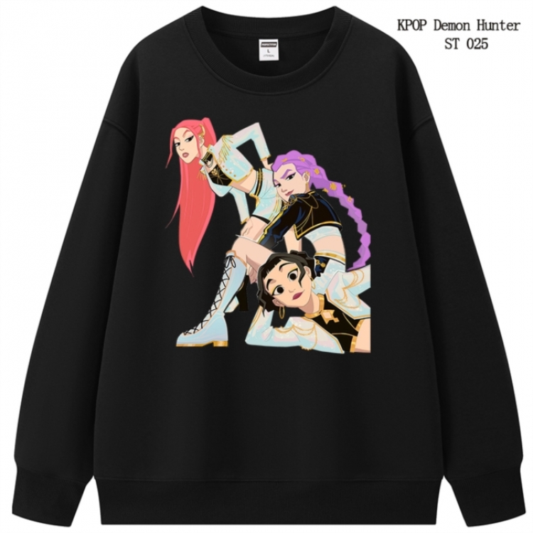 K-Pop Demon Hunters anime merchandise thick cotton round neck hoodie from S to 3XL