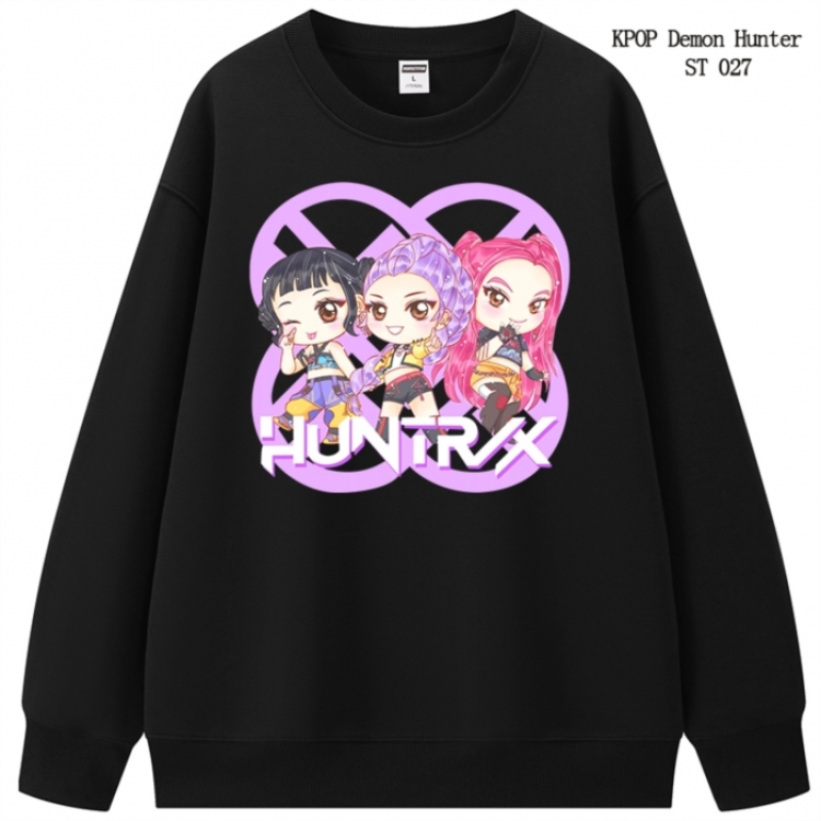 K-Pop Demon Hunters anime merchandise thick cotton round neck hoodie from S to 3XL