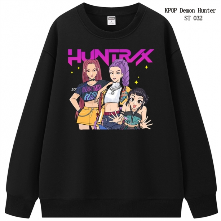 K-Pop Demon Hunters anime merchandise thick cotton round neck hoodie from S to 3XL