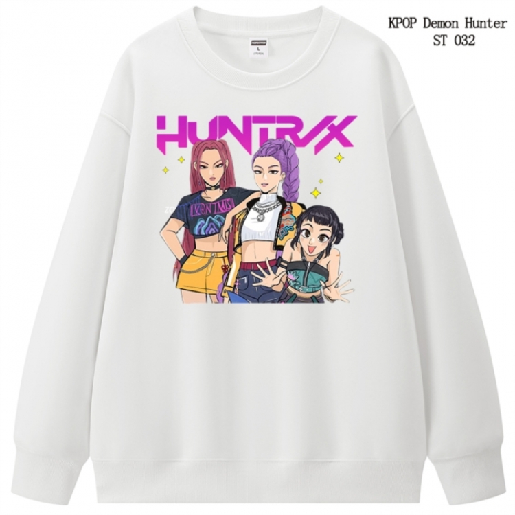 K-Pop Demon Hunters anime merchandise thick cotton round neck hoodie from S to 3XL