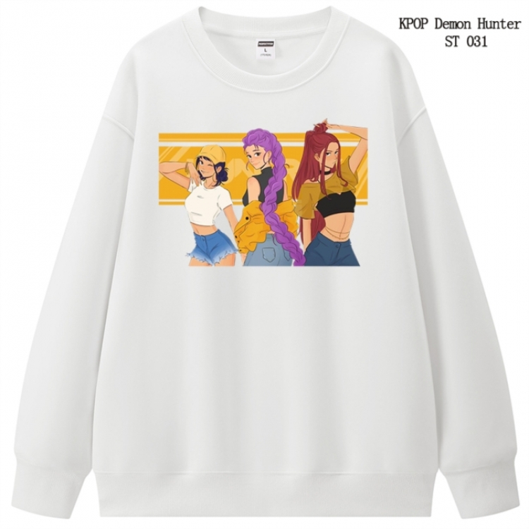 K-Pop Demon Hunters anime merchandise thick cotton round neck hoodie from S to 3XL