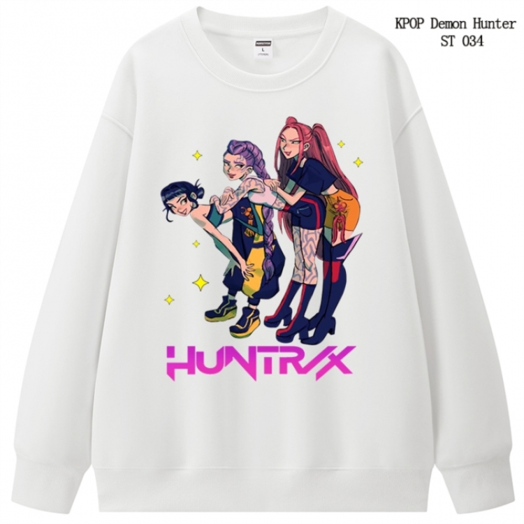 K-Pop Demon Hunters anime merchandise thick cotton round neck hoodie from S to 3XL