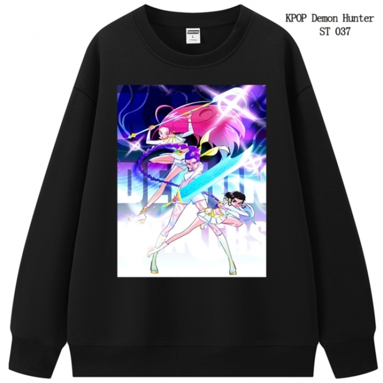 K-Pop Demon Hunters anime merchandise thick cotton round neck hoodie from S to 3XL