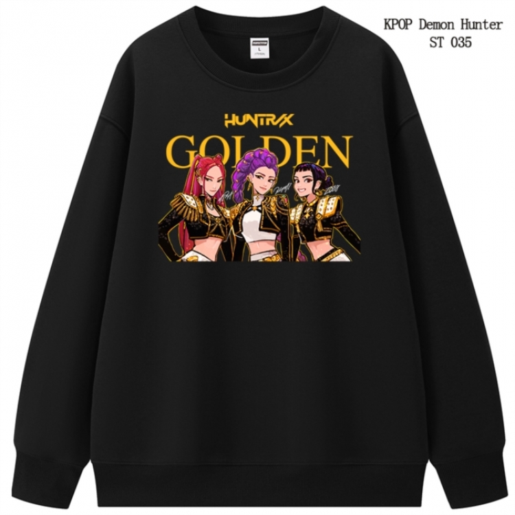 K-Pop Demon Hunters anime merchandise thick cotton round neck hoodie from S to 3XL
