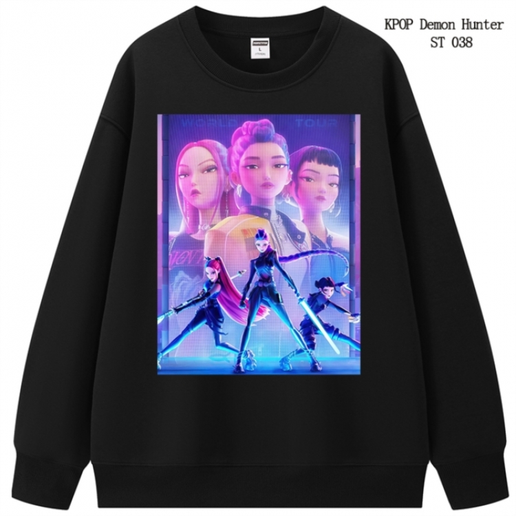 K-Pop Demon Hunters anime merchandise thick cotton round neck hoodie from S to 3XL