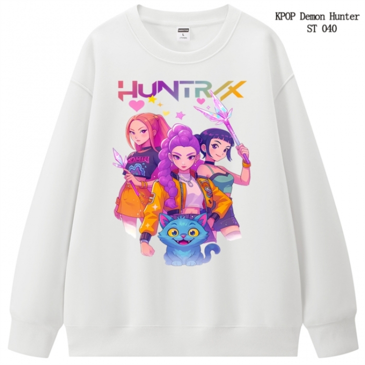 K-Pop Demon Hunters anime merchandise thick cotton round neck hoodie from S to 3XL