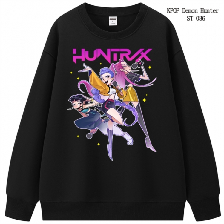 K-Pop Demon Hunters anime merchandise thick cotton round neck hoodie from S to 3XL