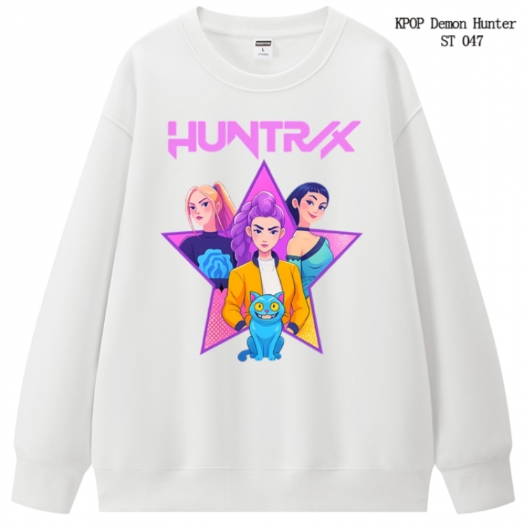 K-Pop Demon Hunters anime merchandise thick cotton round neck hoodie from S to 3XL