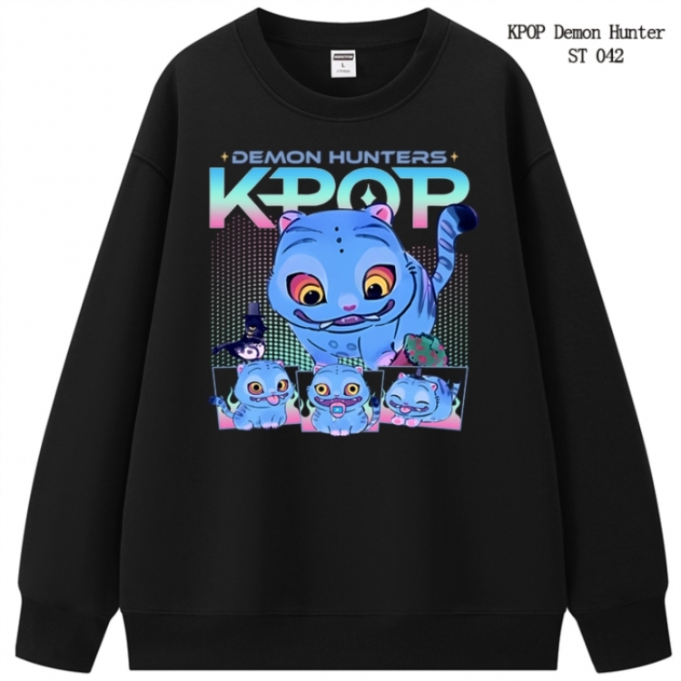 K-Pop Demon Hunters anime merchandise thick cotton round neck hoodie from S to 3XL