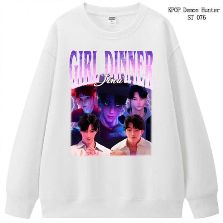 K-Pop Demon Hunters anime merchandise thick cotton round neck hoodie from S to 3XL