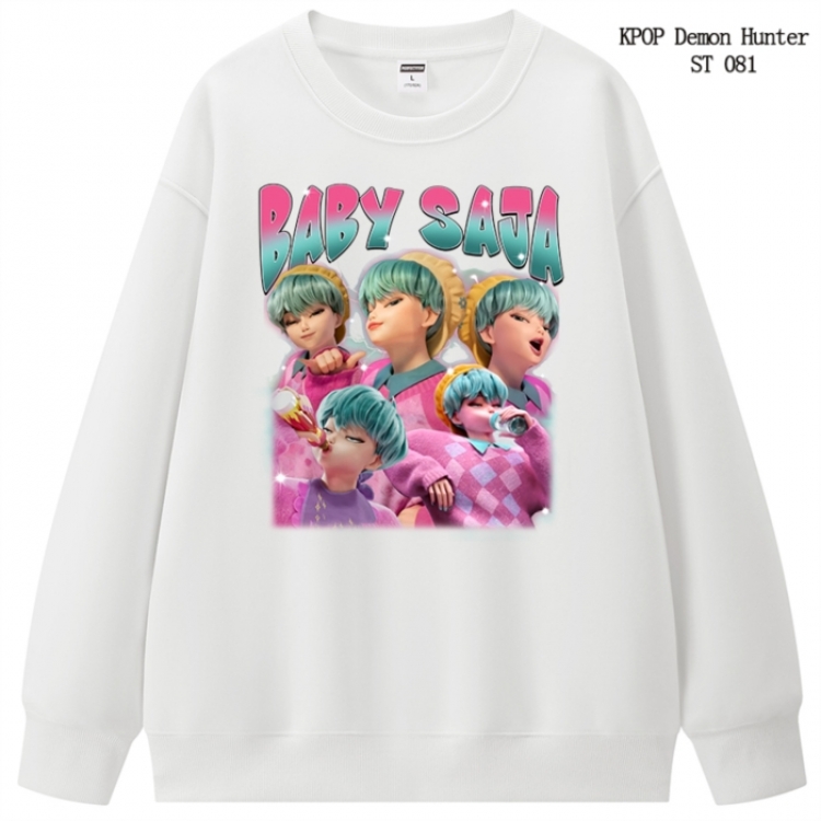 K-Pop Demon Hunters anime merchandise thick cotton round neck hoodie from S to 3XL