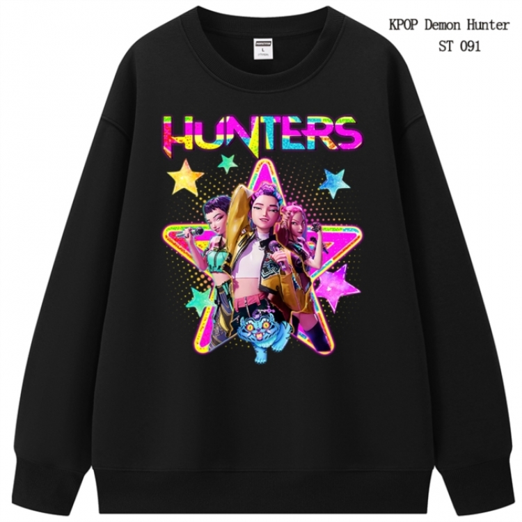K-Pop Demon Hunters anime merchandise thick cotton round neck hoodie from S to 3XL
