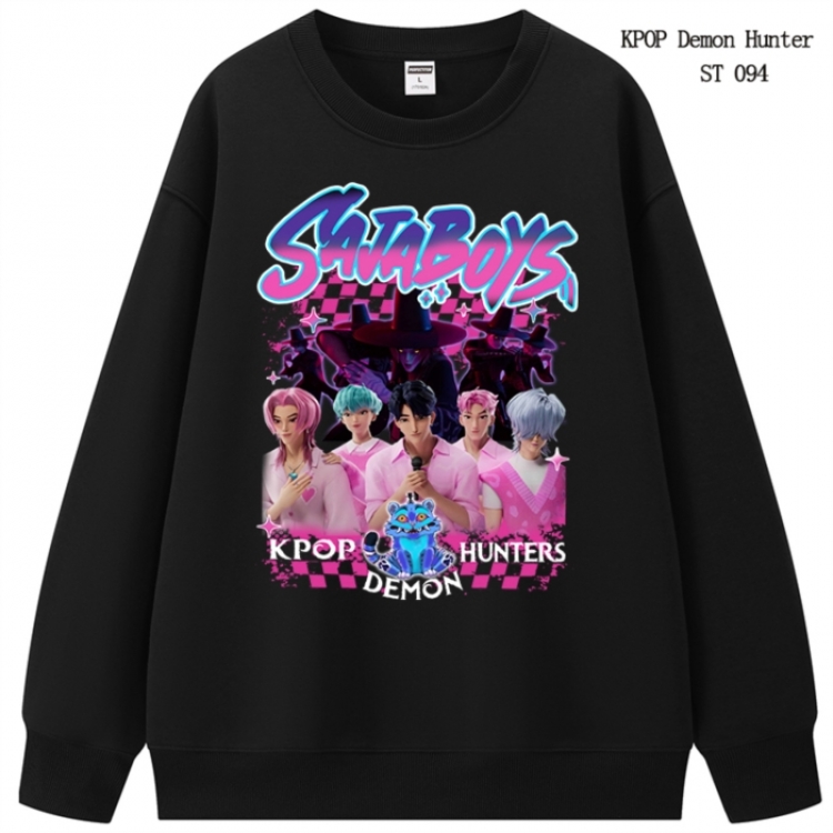 K-Pop Demon Hunters anime merchandise thick cotton round neck hoodie from S to 3XL