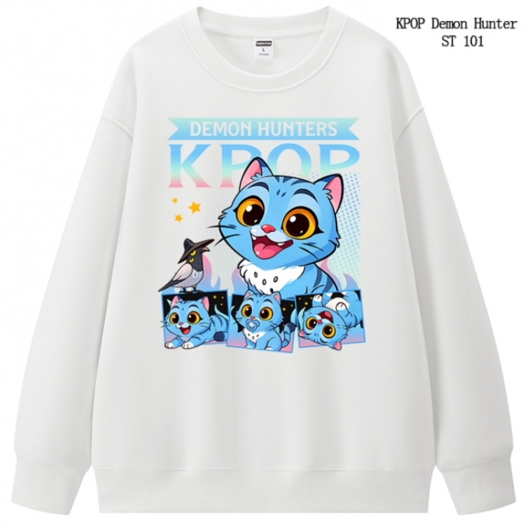 K-Pop Demon Hunters anime merchandise thick cotton round neck hoodie from S to 3XL