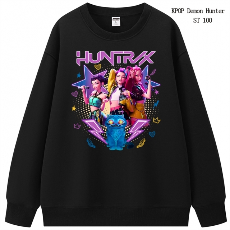 K-Pop Demon Hunters anime merchandise thick cotton round neck hoodie from S to 3XL