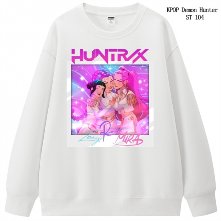 K-Pop Demon Hunters anime merchandise thick cotton round neck hoodie from S to 3XL