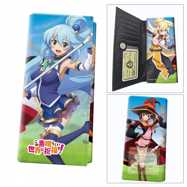 Blessings for a better world  Anime wallet long wallet buckle storage bag 18.5x9.5x2CM 100g