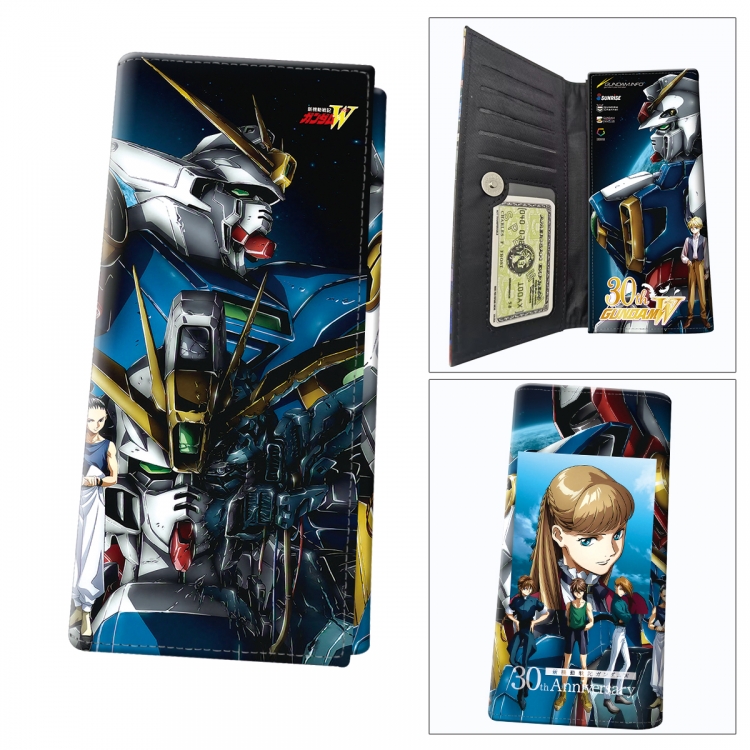 Gundam Anime wallet long wallet buckle storage bag 18.5x9.5x2CM 100g